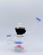 GB135 Glass Water Pipe – Blue & Pink Decorative Design
