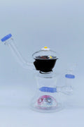 GB135 Glass Water Pipe – Blue & Pink Decorative Design
