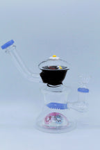 GB135 Glass Water Pipe – Blue & Pink Decorative Design