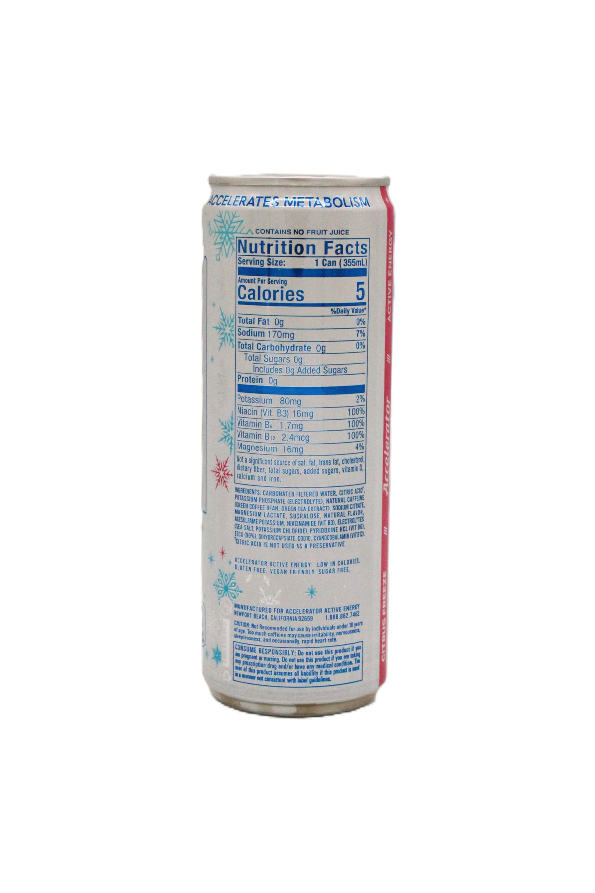 Accelerator Citrus Freeze Energy Drink, 12 oz Cans – 12 Pack