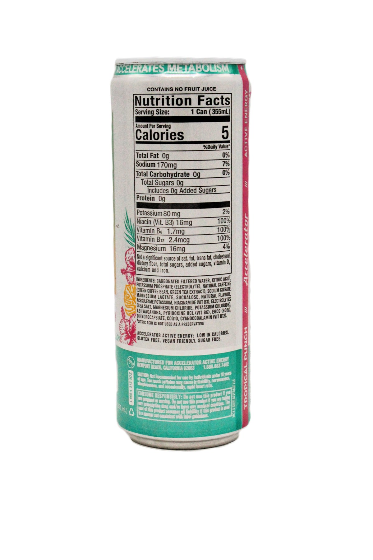 Accelerator Tropical Punch Energy Drink, 12 oz Cans – 12 Pack