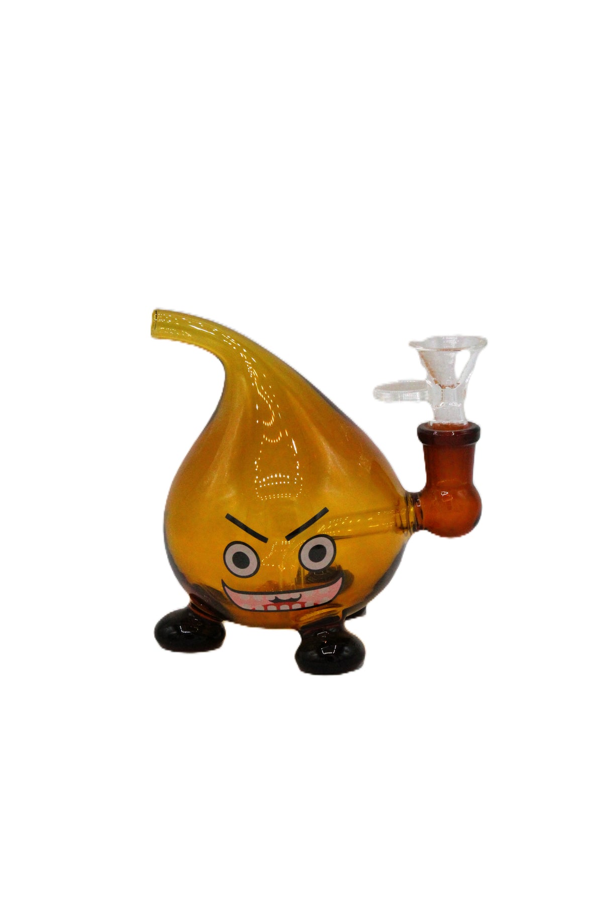 4.9" Novelty Amber Glass Character Water Pipe